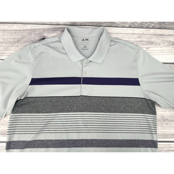 ADIDAS GOLF PUREMOTION PERFORMANCE POLO‎ SHIRT Men's Size XL GREY BLUE PURPLE - Picture 1 of 6